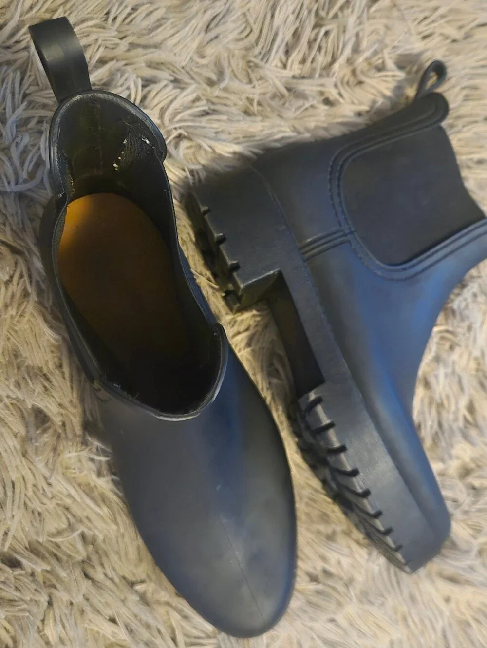 Jeffrey Campbell Black Ankle Rain Boots